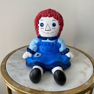 Vintage ceramic hand painted Raggedy Ann statue